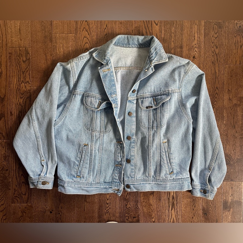 80’s LEE Men’s Large Light Blue Faded Denim Jacket